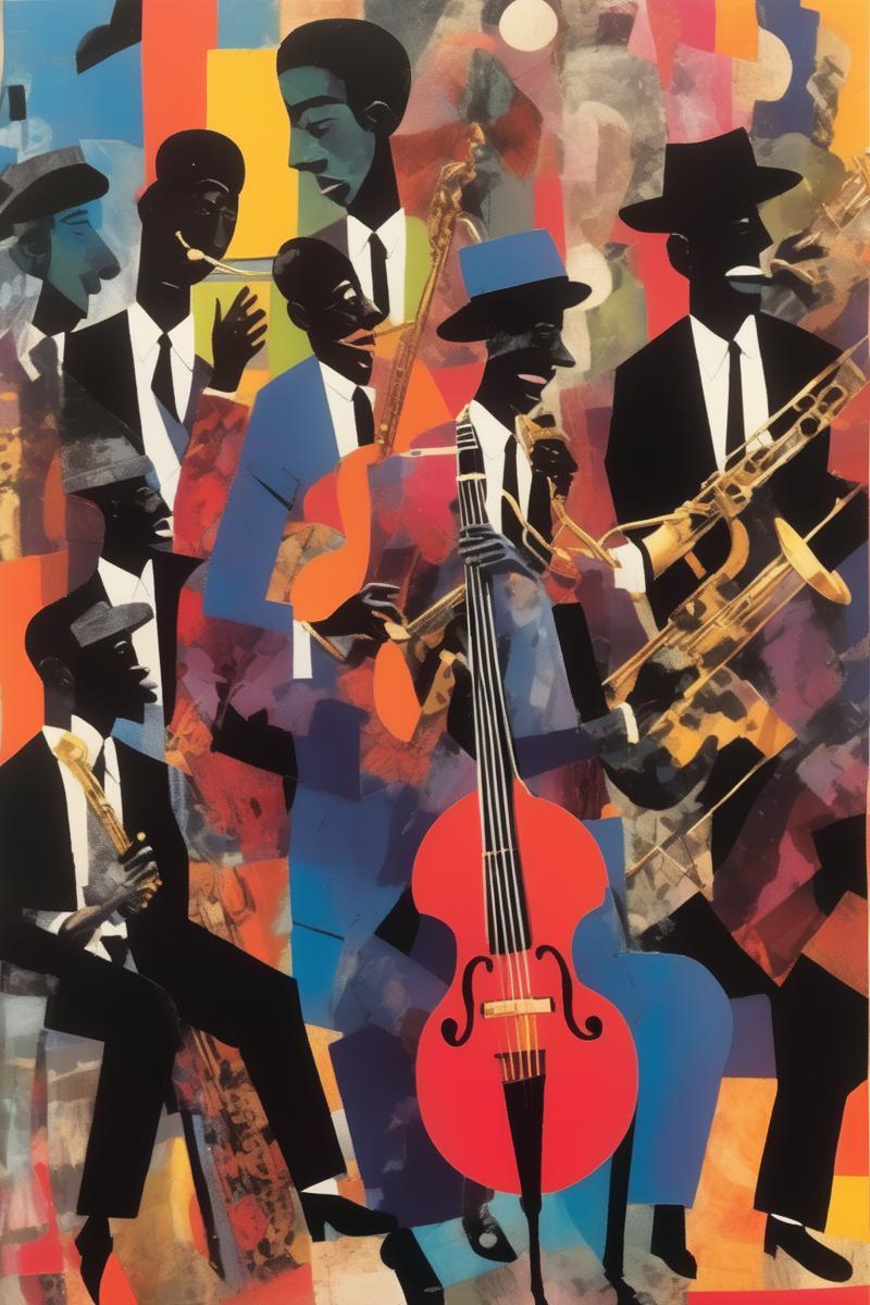 00075-2172451110-_lora_Romare Bearden Style_1_Romare Bearden Style - Collage, vibrant abstract interpretation of a jazz band, influenced by Romar.png